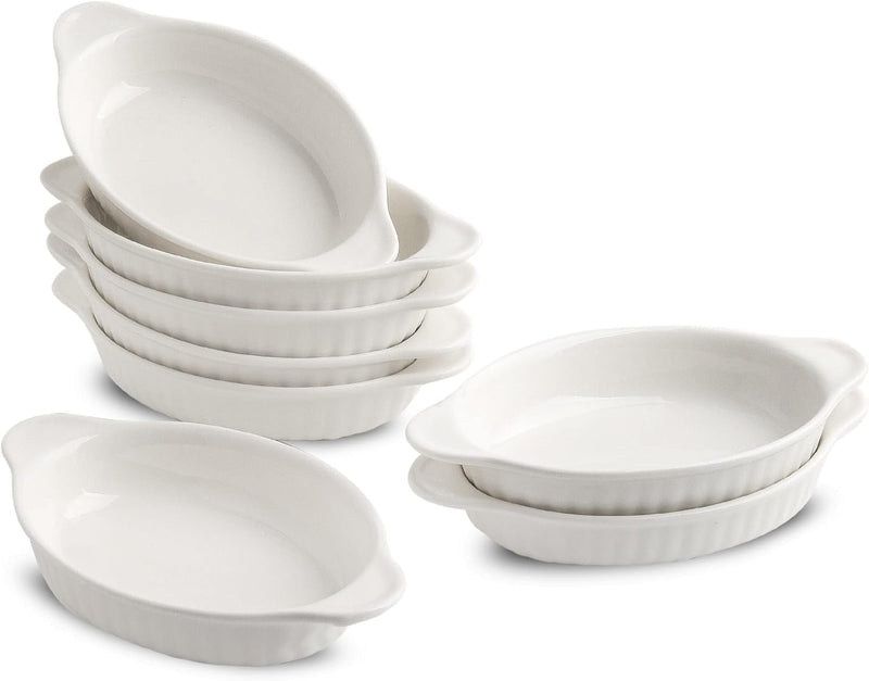 Ceramic Oval Gratin Dishes Oven Safe Set of 4 - 115oz