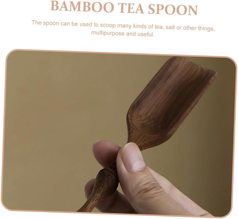 HOMSFOU tea spoon condiment wooden coffee wood coffee measure scoop mini accessories salt spoons mini matcha spoon Teaware Accessories Spoon Bamboo Tea Scoop Bamboo Teaspoons Ice shovel