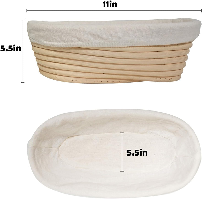 2-Piece Bread Proofing Basket Set for Sourdough Baking with Tools