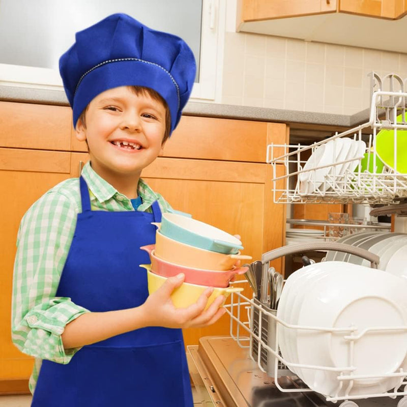 Kids Chef Apron and Hat Set for Cooking Baking and Painting