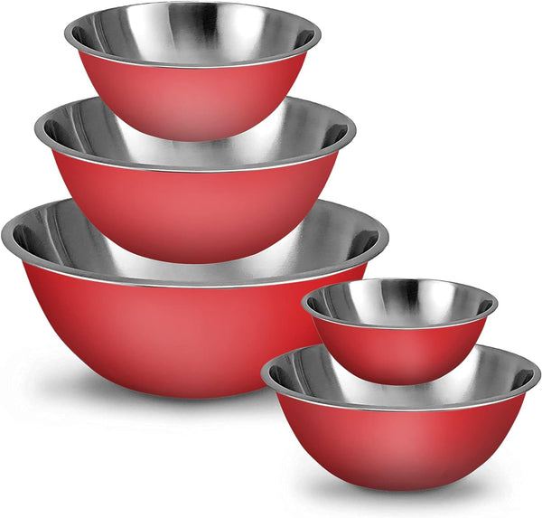 Stainless Steel Mixing Bowls Set - Ecofriendly Heavy Duty Meal Prep Organizers