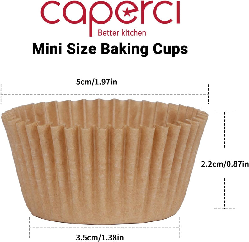 500 Mini Cupcake Liners - White Greaseproof Wrappers for Baking