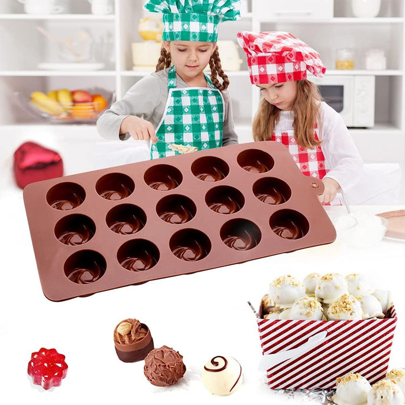 Food Grade Silicone Chocolate Molds - Set of 4 - No-Stick Baking  Candy Making