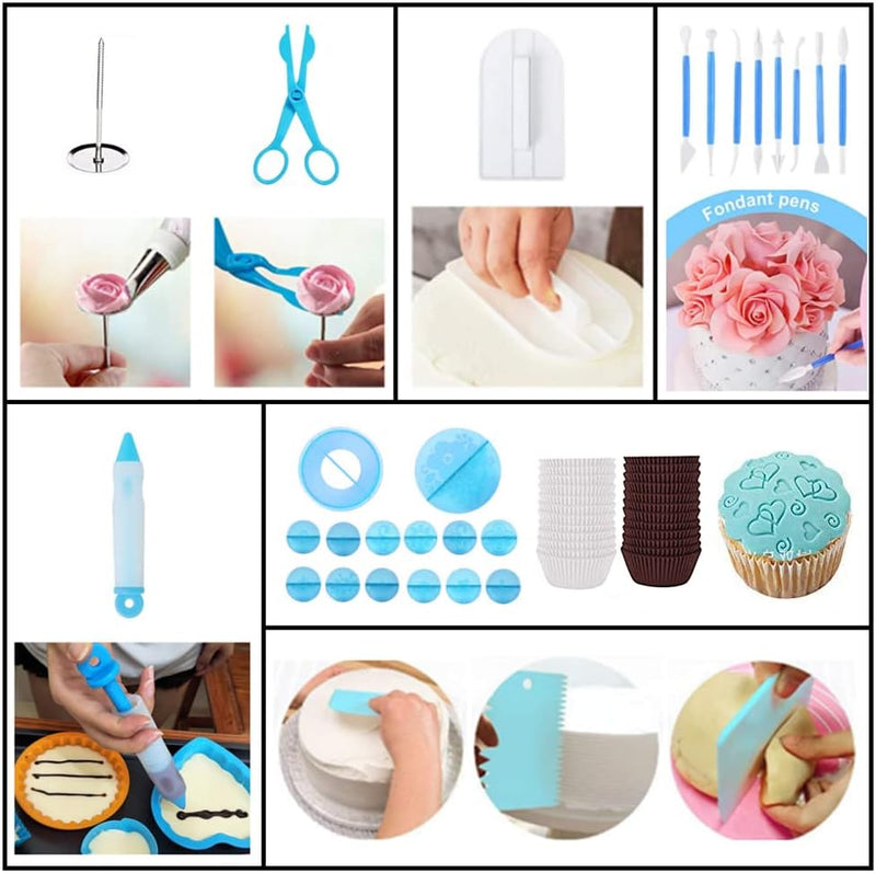 Cake Decorating Kit with 387 Pcs - Piping Bags Tips Spatulas and More