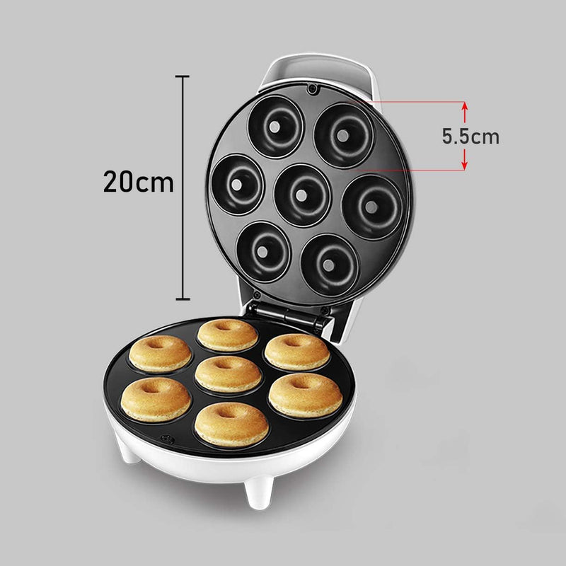 7-Hole Mini Donut Maker - Electric  Non-Stick Machine for Kid-Friendly Breakfast Desserts