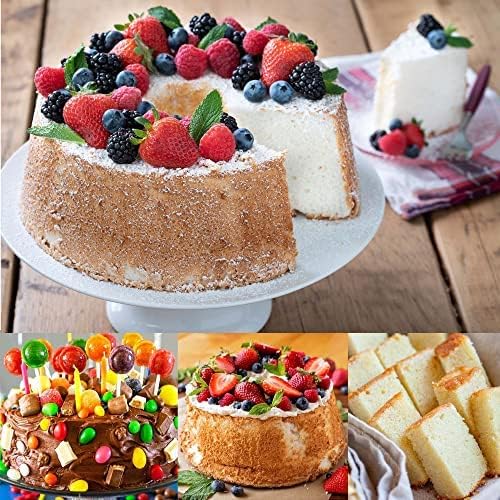 EXGOX 2 Pack 4 Non-Stick Aluminum Cake Pan with Removable Base - WeddingBirthdayChristmas Round Tin Set