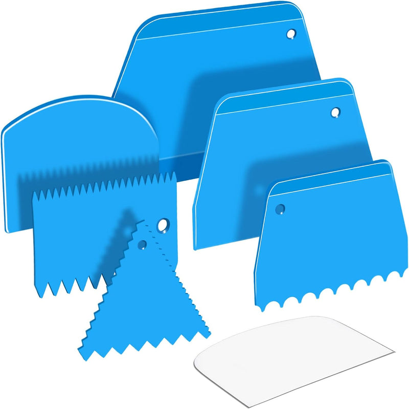 Teenitor 7-Piece Cake Scraper Set for Icing Dough and Fondant