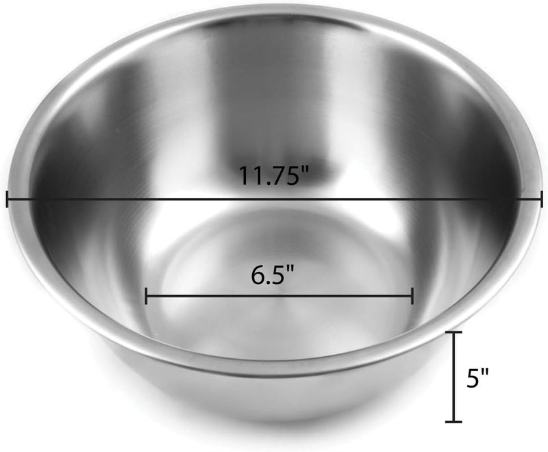 Fox Run Brands Stainless Steel Mixing Bowl - 275-Quart 9 x 9 x 4 inches - Metallic