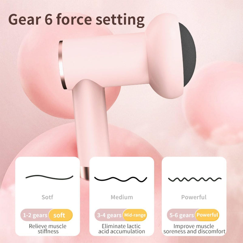 Large Coverage Muscle Massager Gun, Deep Rolling Mini Massage Gun Deep Tissue, Back Massager Handheld for Back Neck Waist Shoulder Arms Legs Muscle Massage, for Pain Relief and Relaxation(Pink Pro)