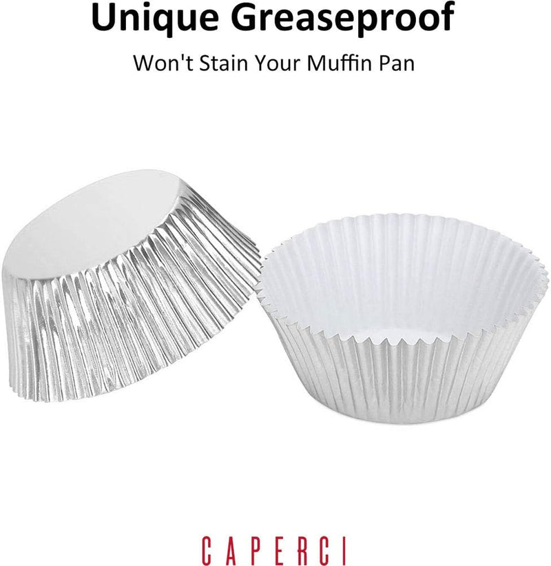 Gold Foil Cupcake Liners - 150-Pack Premium Greaseproof Cups by Caperci