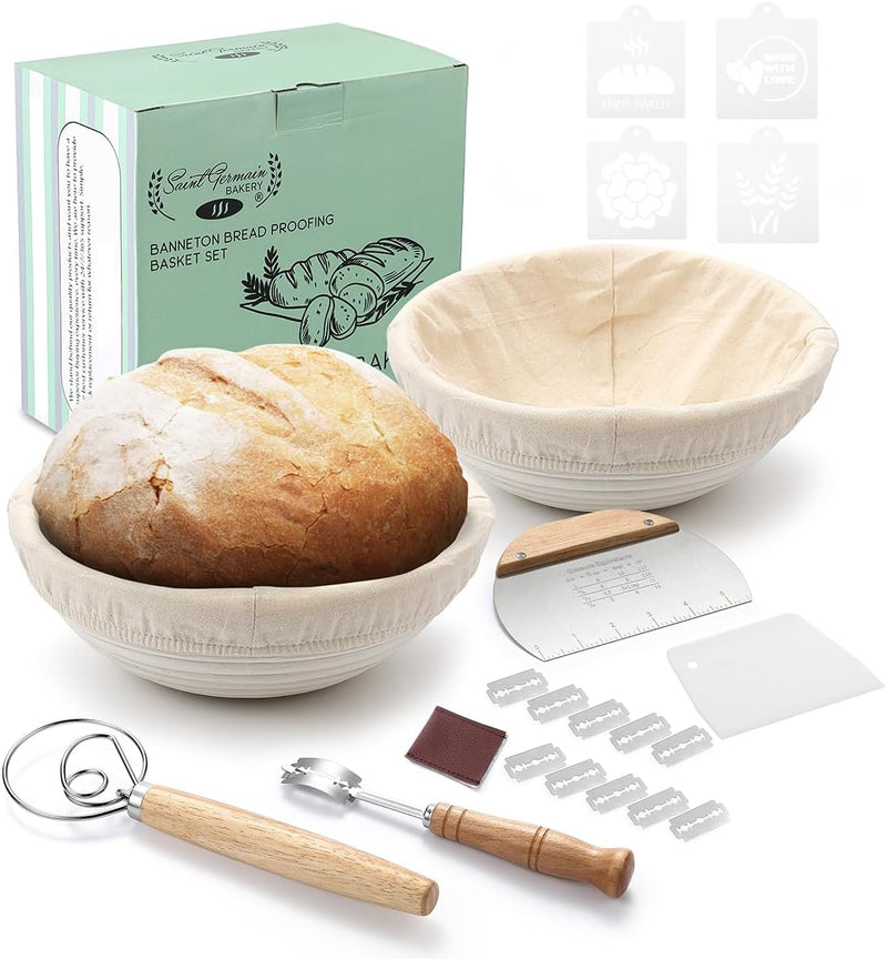 Premium Round Bread Banneton Basket - Perfect for Beautiful Bread 10 inch