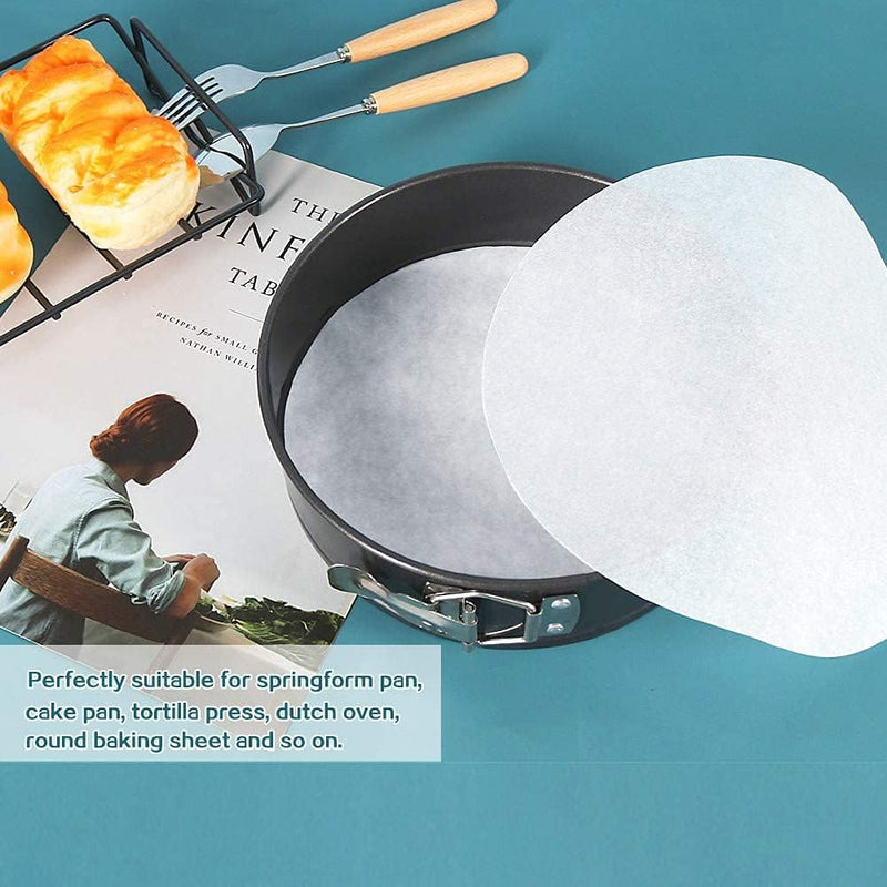 Baking Parchment Circles Set of 100 9 Inch Non Stick Round Paper for Baking