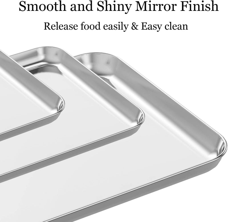 Wildone Baking Sheet Set with Stainless Steel Cookie Sheet Pan - 3 Piece Set