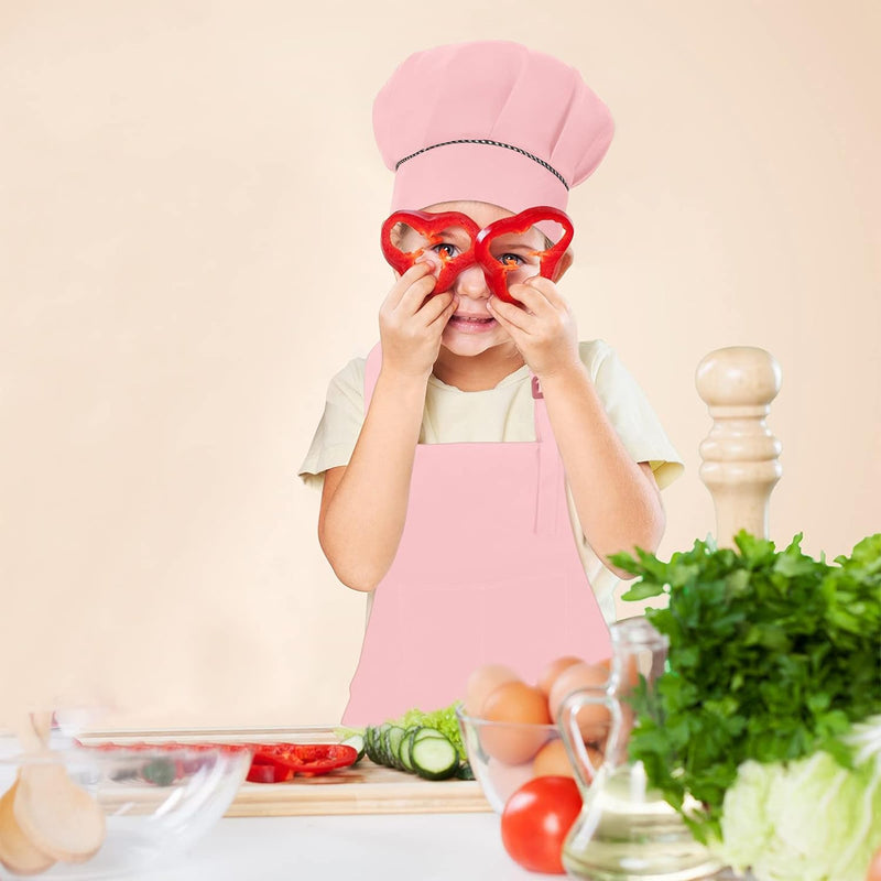 Kids Chef Apron and Hat Set for Cooking Baking and Painting