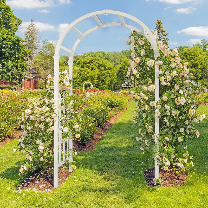 Vinyl Garden Arbor PVC Wedding Arch for Ceremony Trellis for Plants Backdrop Stand - Outdoor Decor