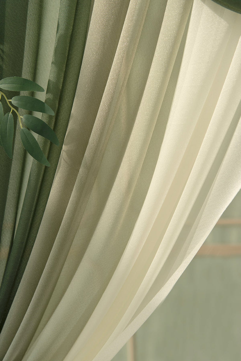 Flower Arch Decor with Drapes in Emerald  Tawny Beige