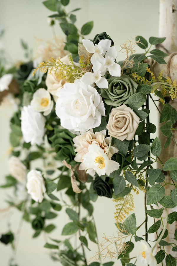 Emerald and Tawny Beige Flower Arch