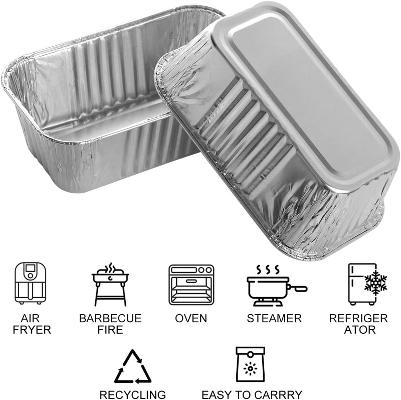 100-Pack Aluminum Mini Loaf Baking Pans - Heavy Duty Disposable 1 Lb Bread Pans