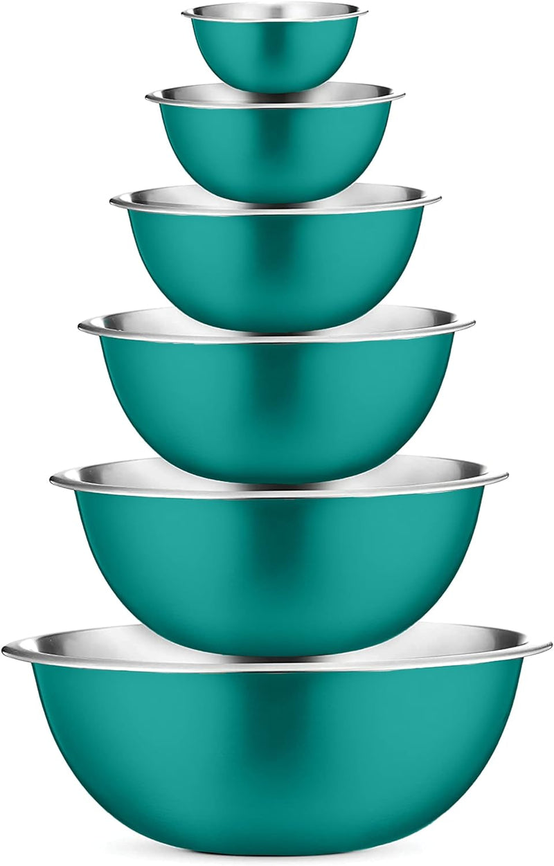 Stainless Steel Mixing Bowl Set - Space Saving Easy to Clean 5 Pieces