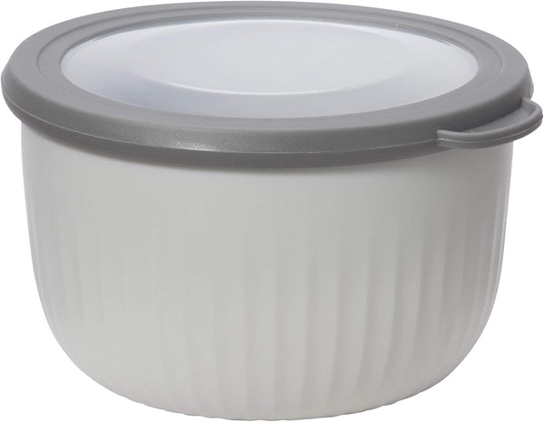 Oggi Plastic Bowl with Lid - 4 qt WhiteAqua - Dishwasher Microwave  Freezer Safe