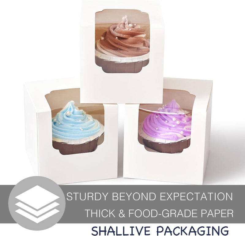 60 Kraft Cupcake Boxes with Inserts and Cocoa Bomb Packaging