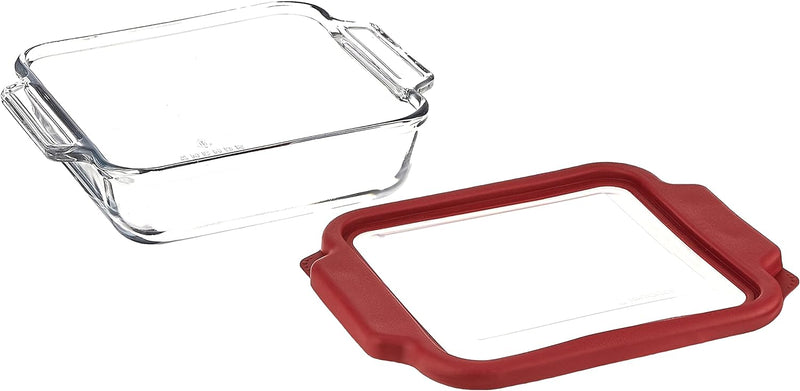 Anchor Hocking Square Glass Baking Dish with Cherry Lid - 8-Inch