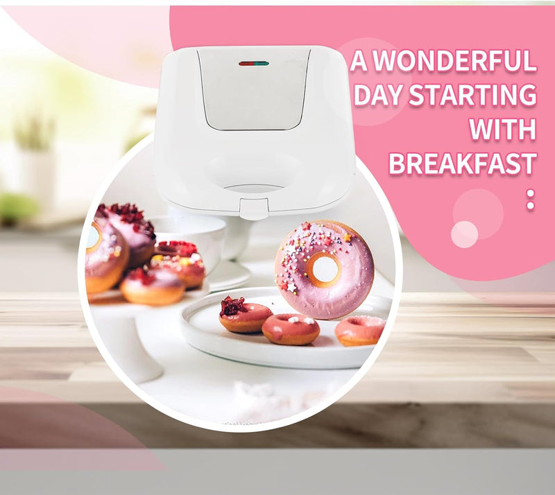 Portable Double-Sided Mini Donut and Pancake Maker - Non-Stick 16 Hole Machine for Children and Family Travel