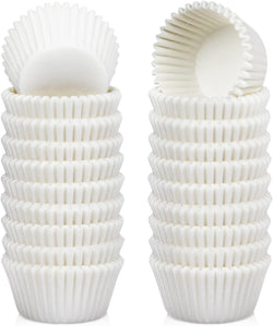 500 Mini Cupcake Liners - White Greaseproof Wrappers for Baking