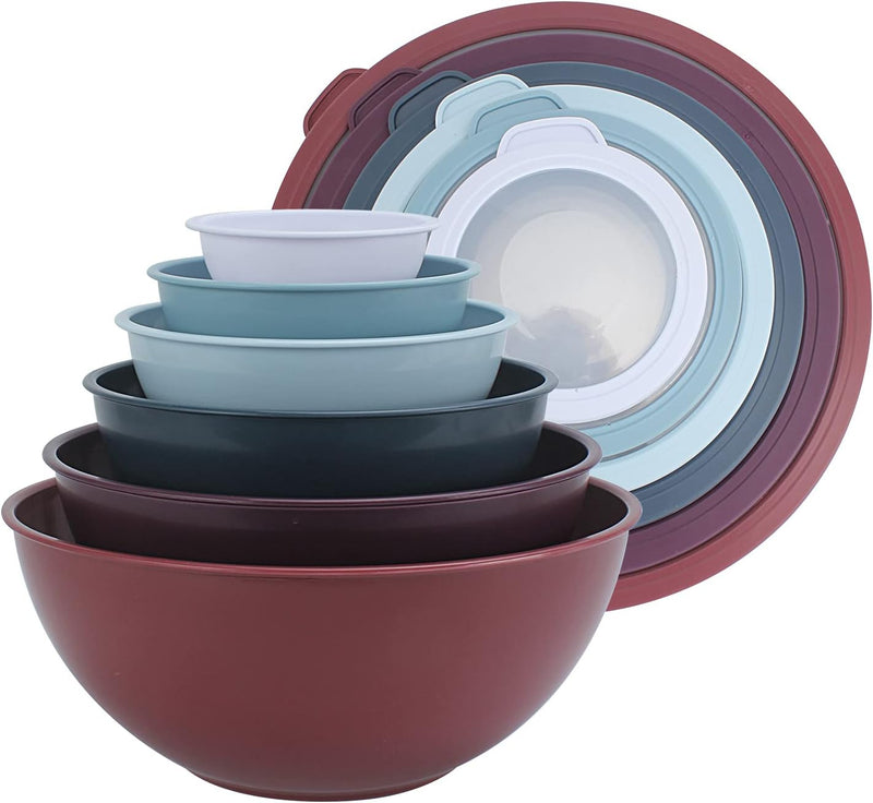 COOK WITH COLOR 12-Piece Nesting Mixing Bowls Set - Blue