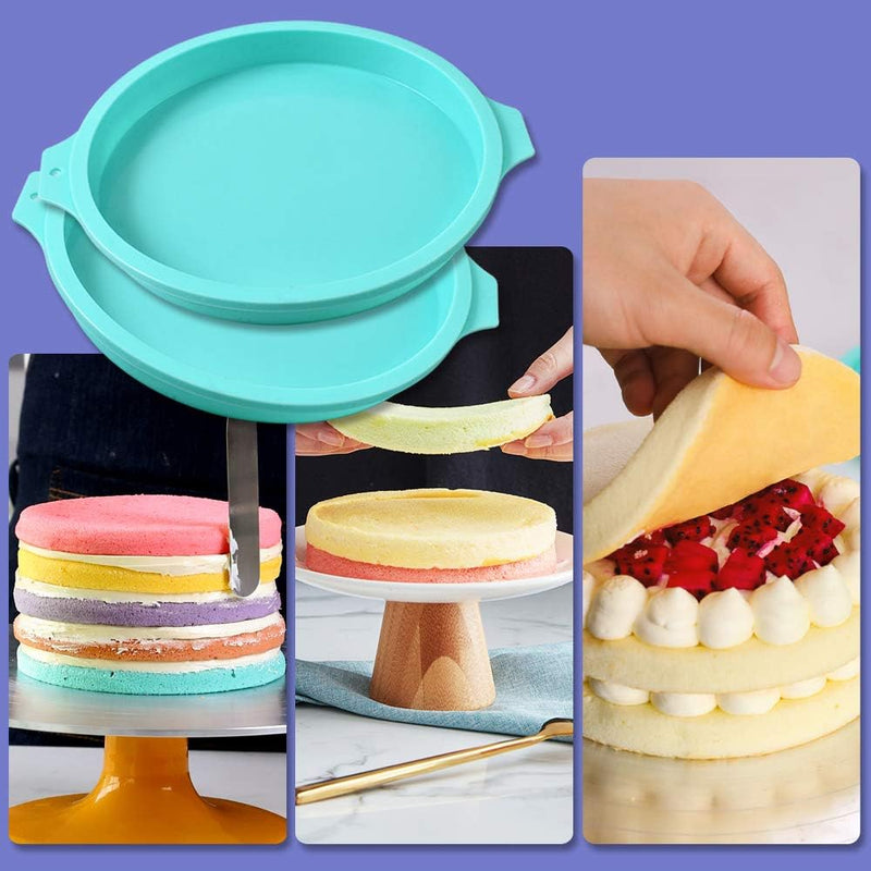 Silicone Cake Mold Set - 3 Pack for Layer Rainbow Resin Coasters