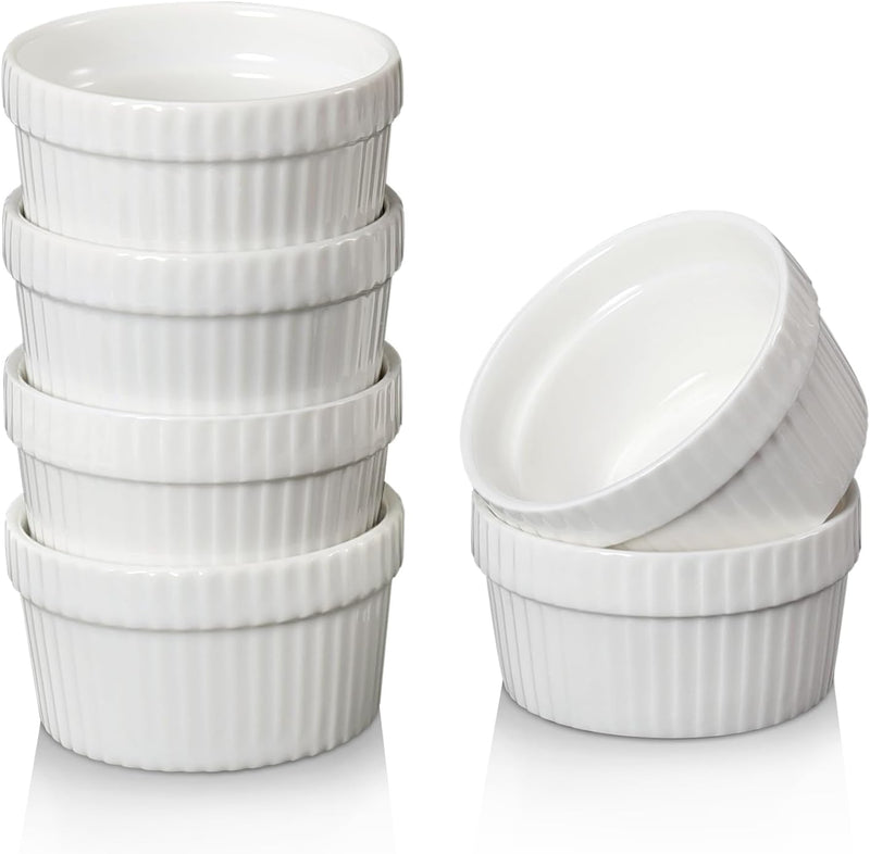 Mini Porcelain Ramekin Set - Perfect for Dipping Sauce Desserts or Charcuterie - Microwave  Oven Safe - Set of 6