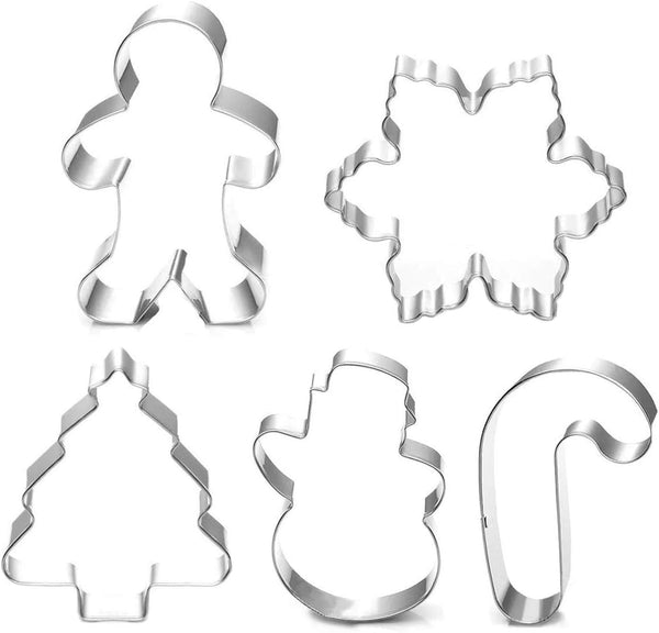 Holiday Cookie Cutter Set - 5 Piece Christmas Molds