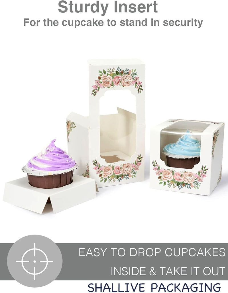 60 Kraft Cupcake Boxes with Inserts and Cocoa Bomb Packaging