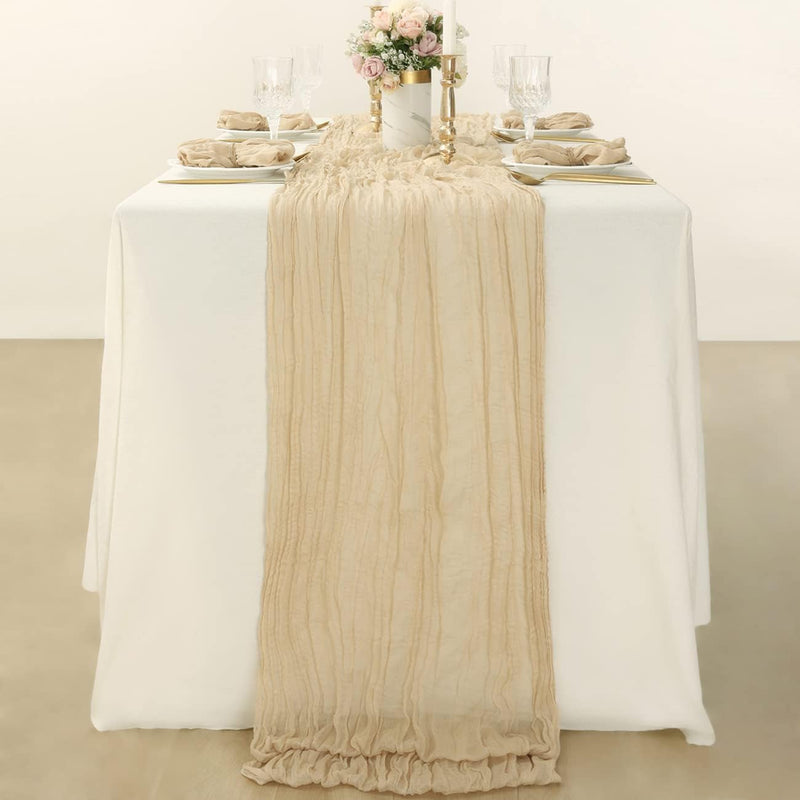 10ft Socomi Cheese Cloth Table Runner - Dusty Pink Boho Rustic Decor for Wedding  Holidays