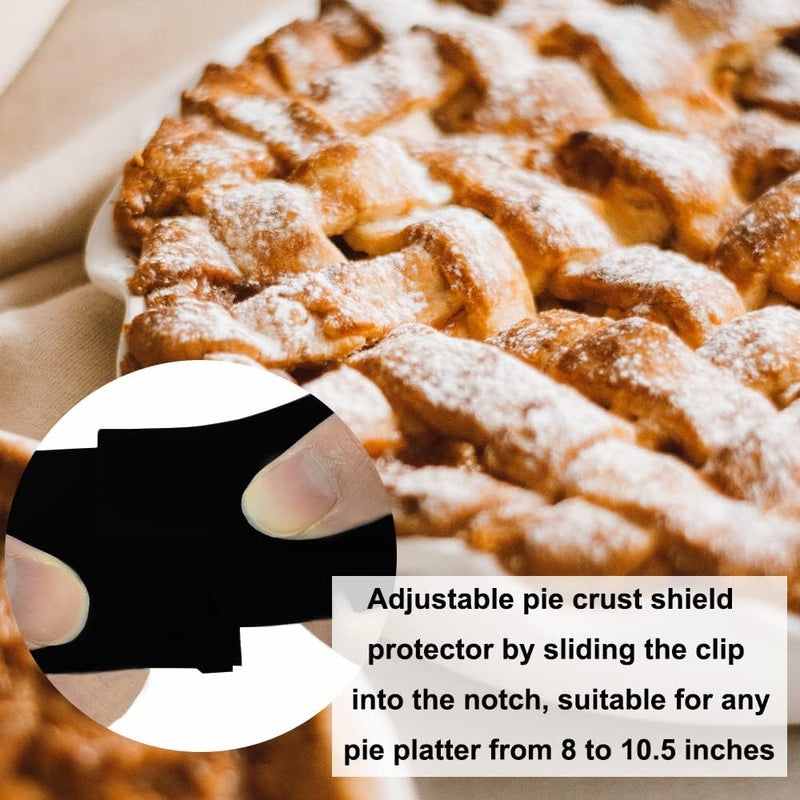 Adjustable Pie Crust Shield Protector - Silicone Baking Cover for Halloween Christmas Parties - Fits 8-115 Inches Pies