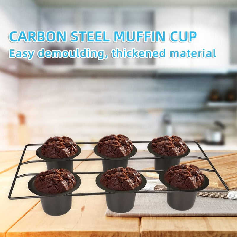 CGGYYZ 6 Cup Nonstick Popover Pan Muffin Tin Large Deep Cupcake Baking Set