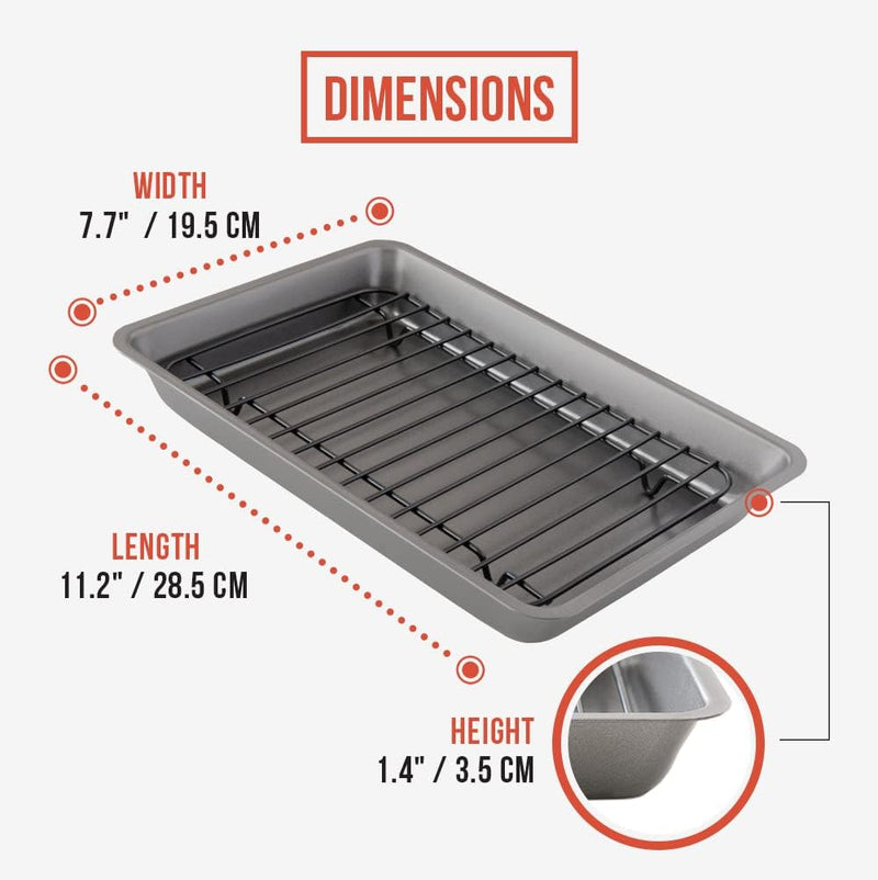 Deluxe Carbon Steel Roasting Pan with Rack - 185 x 145-Inch