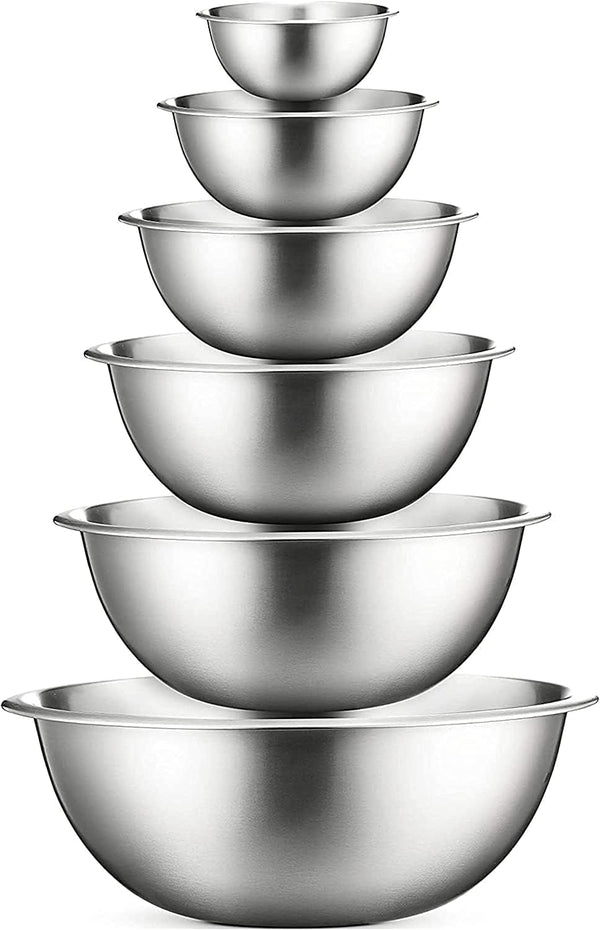 Stainless Steel Mixing Bowls - 6 Piece Set by COOK WITH COLOR