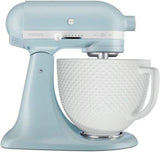 Glass Bowl Compatible With KITCHENAID 4.5/5 QT Tilt-Head Stand Mixer,with Measurement Markings,Allows Placing it in the Microwave and Refrigeratr