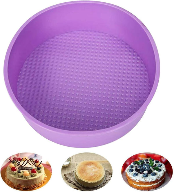 10-Inch Non-Stick Baking Silicone Cake Pan with BPA-Free European-Grade Silicone - 216-Inch Depth