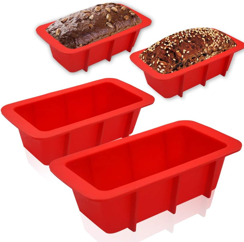 Non-Stick Silicone Bread Loaf Pans - Set of 2 9 x 5 inch BPA-Free  Dishwasher Safe