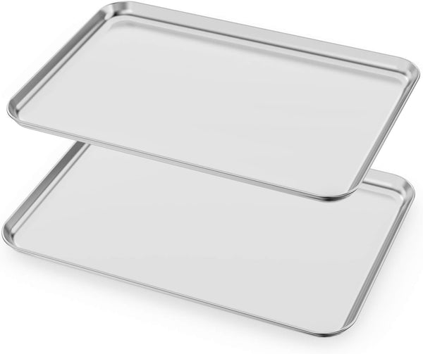 2-Piece Baking Sheet Set - Rectangle 18x13x1 Stainless Steel Non-Toxic  Easy to Clean