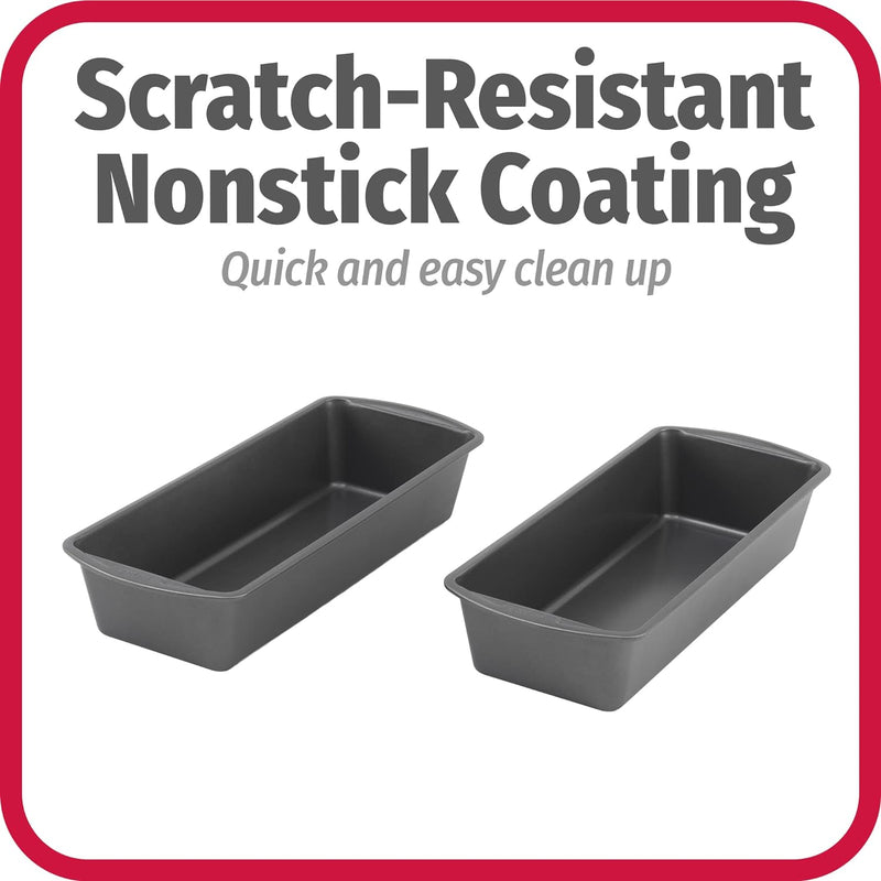 Good Cook Set of 2 Nonstick Bread Loaf Pans 13 x 5 Gray