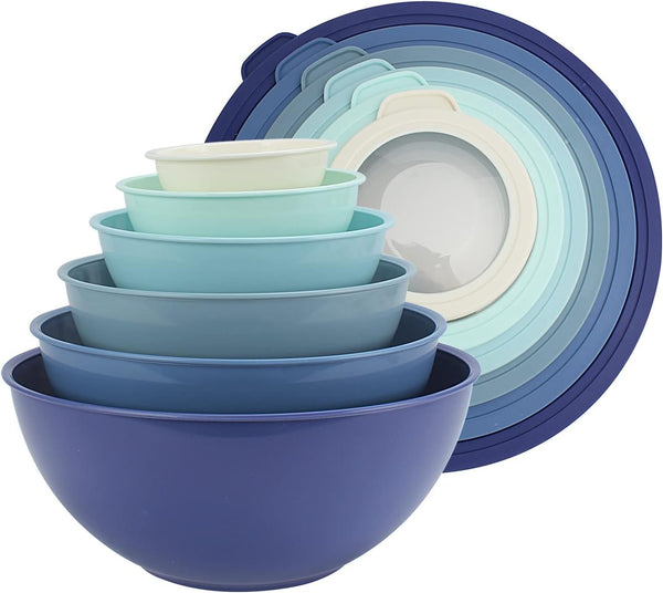 COOK WITH COLOR 12-Piece Nesting Mixing Bowls Set - Blue