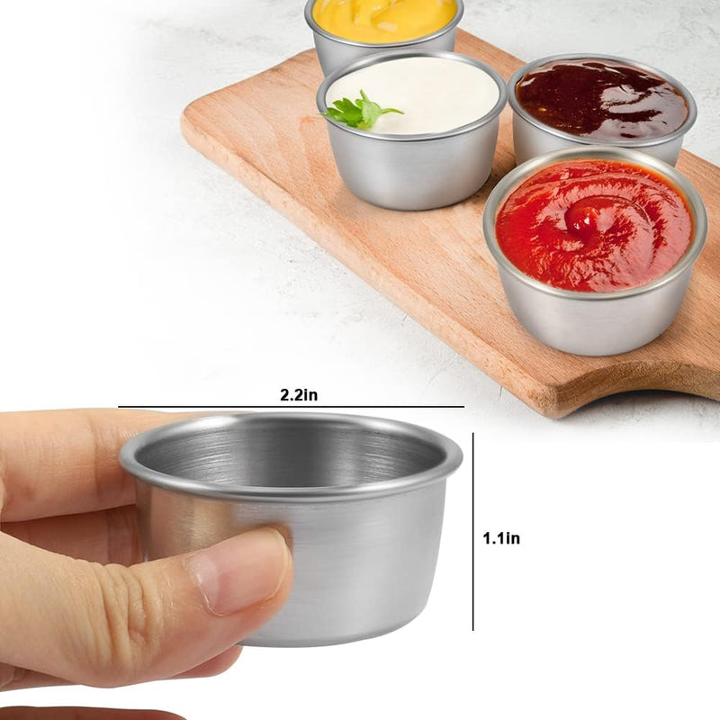 Amytalk Ramekin Sauce Dipping Bowls - 12PCS 60ml Golden Mini Cups for Home Party and Restaurant Use