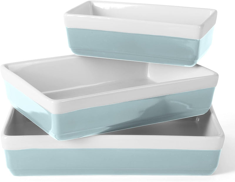 MARTHA STEWART 3-Piece Stoneware Bakeware Set - Grey