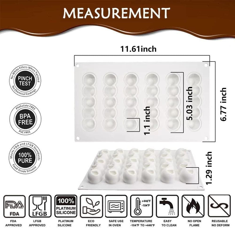 AFINSEA 3D Silicone Baking Molds for Cakes - 8-Cavity