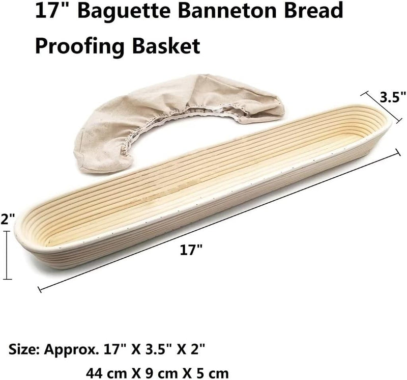 2-Pack Sourdough Banneton Bread Proofing Basket with Removable Liner for Home Baking