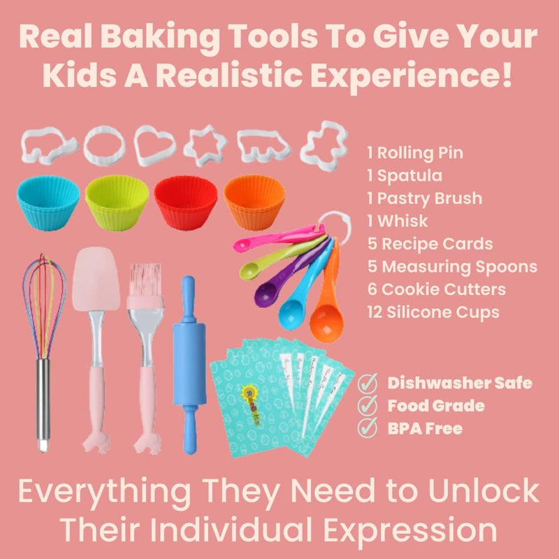 Kids Baking Set - 35 Pc with Tools and Supplies for Ages 4-12