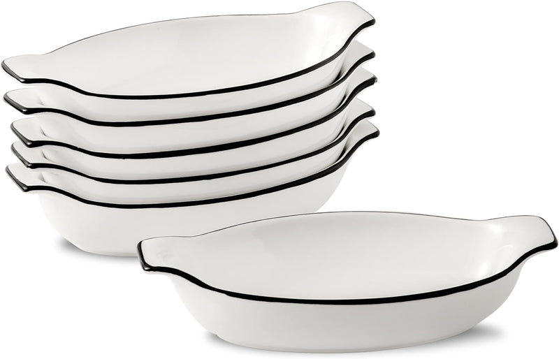 Ceramic Oval Gratin Dishes Oven Safe Set of 4 - 115oz